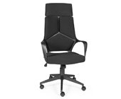 Кресло руководителя Айкью черный пластик/черная ткань